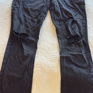 Old Navy Black Distressed Skinny Jeans